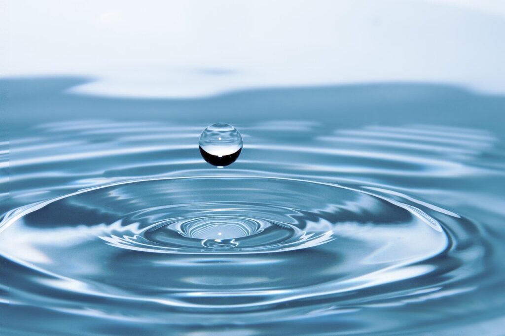 drop of water, drop, impact, ripples, water, surface tension, surface, water surface, nature, droplet